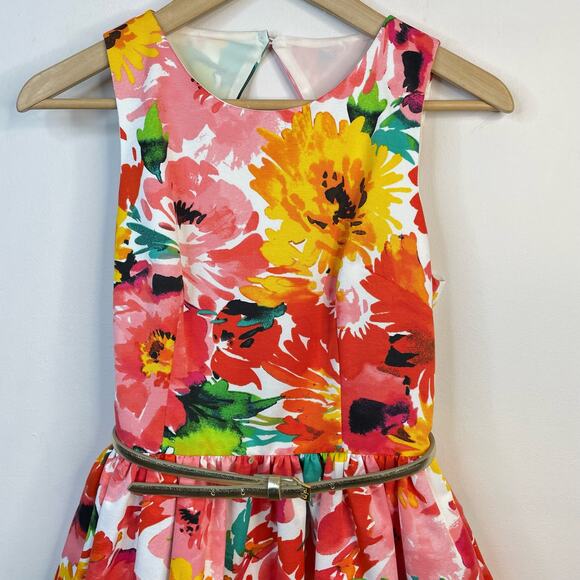 Eliza J Floral Fit and Flare Faille Sleeveless Open Back Classic Dress womens 2 - Picture 2 of 14